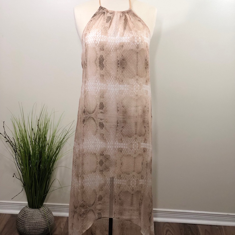 Blush high low maxi